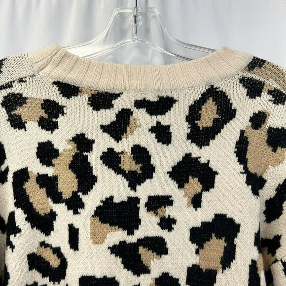 Entro Womens Crew Neck Multicolor Animal Print Pullover Sweater Size S - Picture 6 of 8